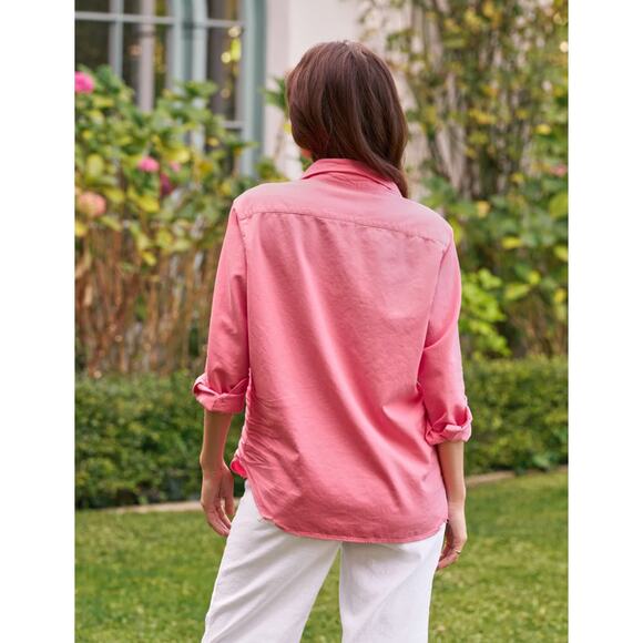 Frank & Eileen EILEEN Famous Denim Button-Up Long Sleeve Shirt Sunset Pink XXS - Picture 2 of 10